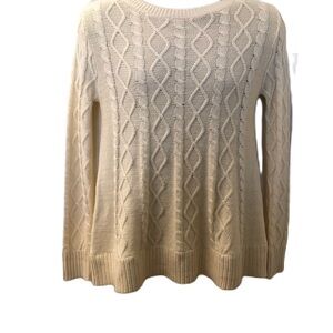 Military Hippie NWT Women's Cable Knit Sweater Layered Cream S/M Jazzy Cozy